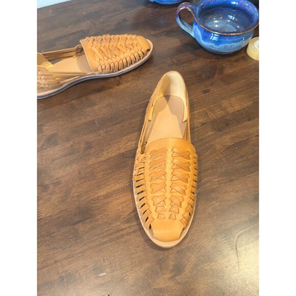 Nisolo Mens 10.5 Saddle Brown color Leather Huarache New in Box - Picture 5 of 7